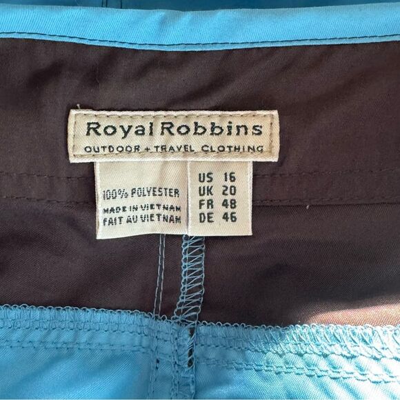 Royal Robbins Radeau Azure Blue Brown Color Block Shorts Quick-Drying 16 NWT - Picture 6 of 7